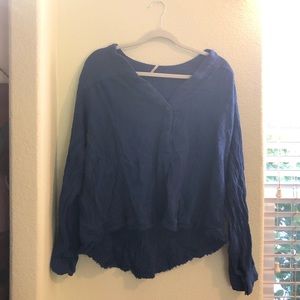 FREE PEOPLE blue long sleeve